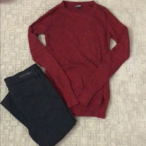 Black and red express sweater